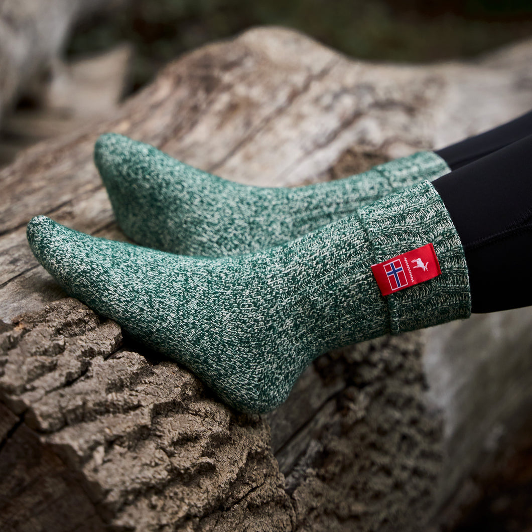 Norwegian Fjord Socks - Pine Green